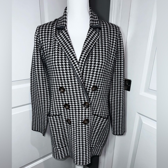 Marled Sweaters - Marled Houndstooth Coatigan Jacket Soft Double Breasted Knit Size S